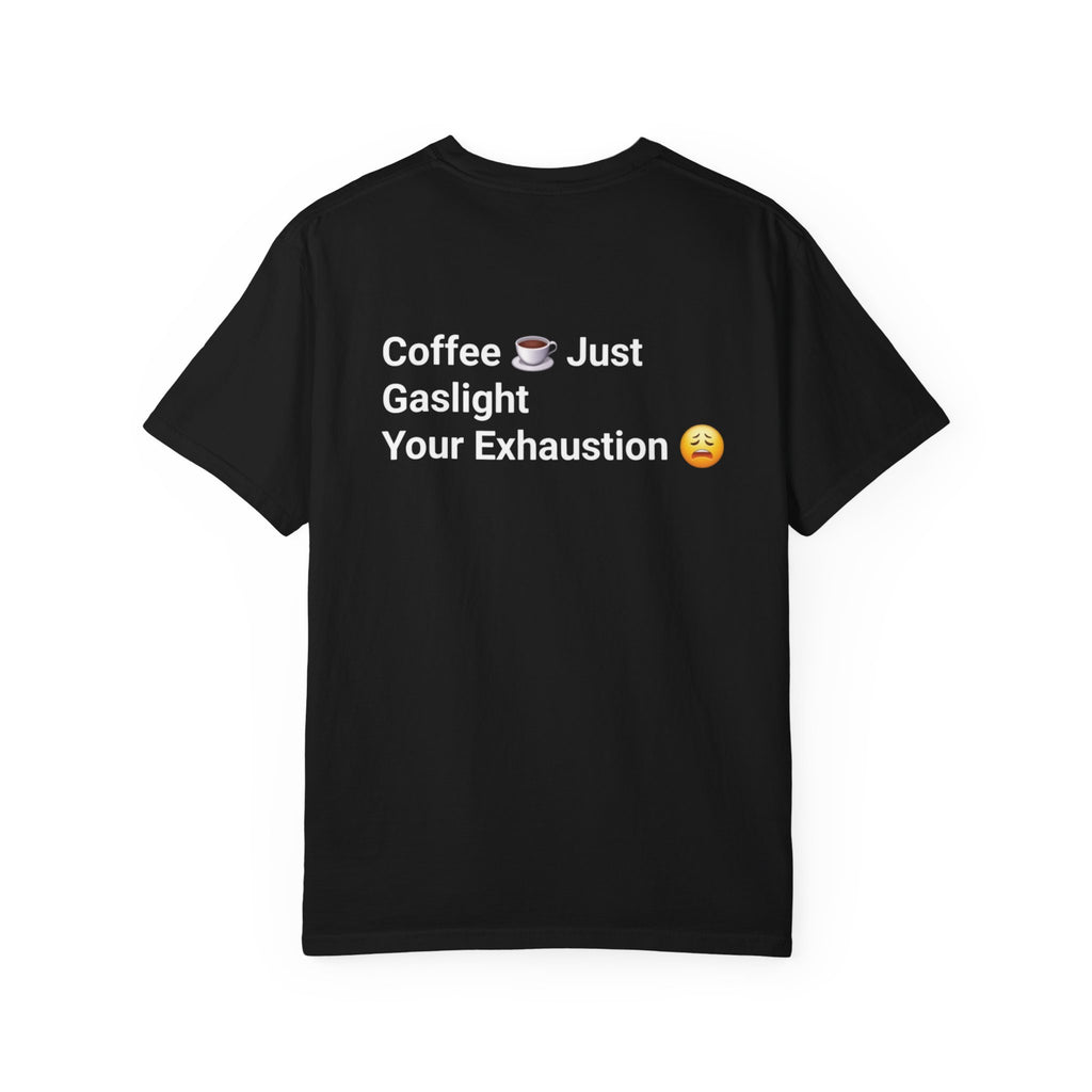 T-Shirt — Mini Coffee Cup & Relieved Face Emoji Graphic Tee