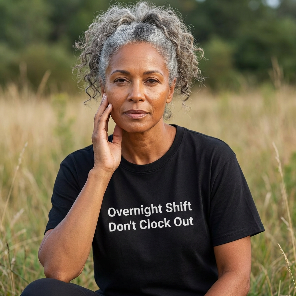T-Shirt — "Overnight Shift Don’t Clock Out" Statement Tee