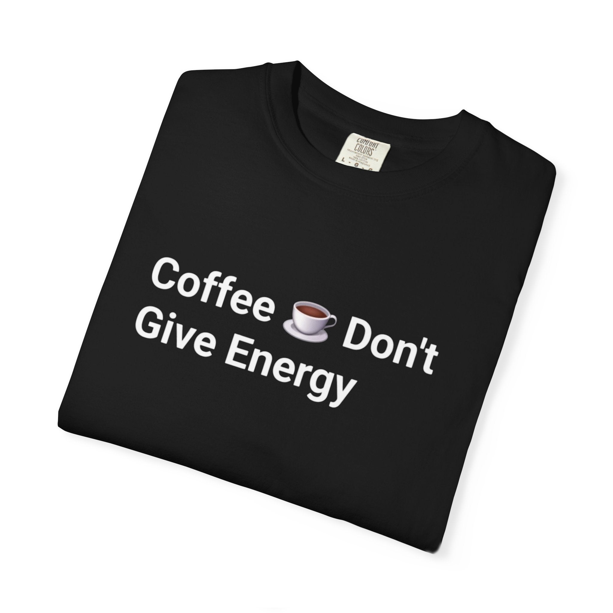 T-Shirt — Mini Coffee Cup & Relieved Face Emoji Graphic Tee